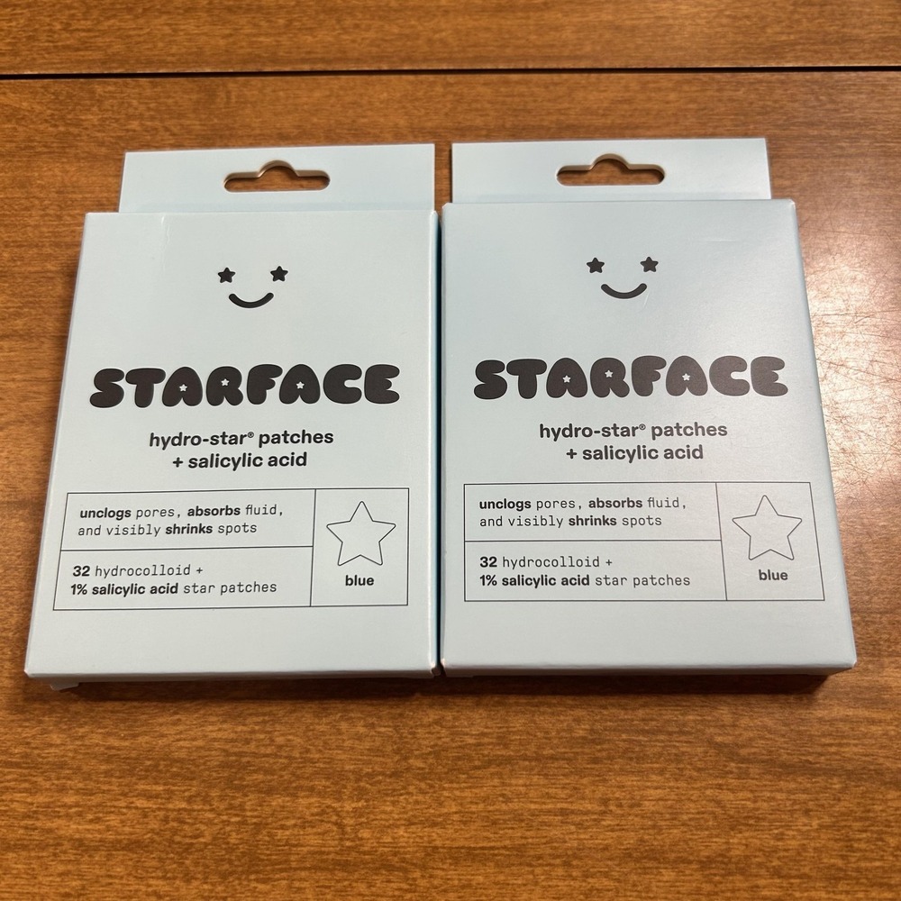 Starface Hydro-Star Pimple Patches 32 Ct X2 Blue Salicylic Acid Acne Treatment